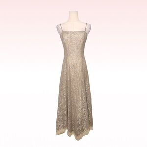 BCBGMAXAZRIA Lace Metallic Formal Dress (Sz 6)